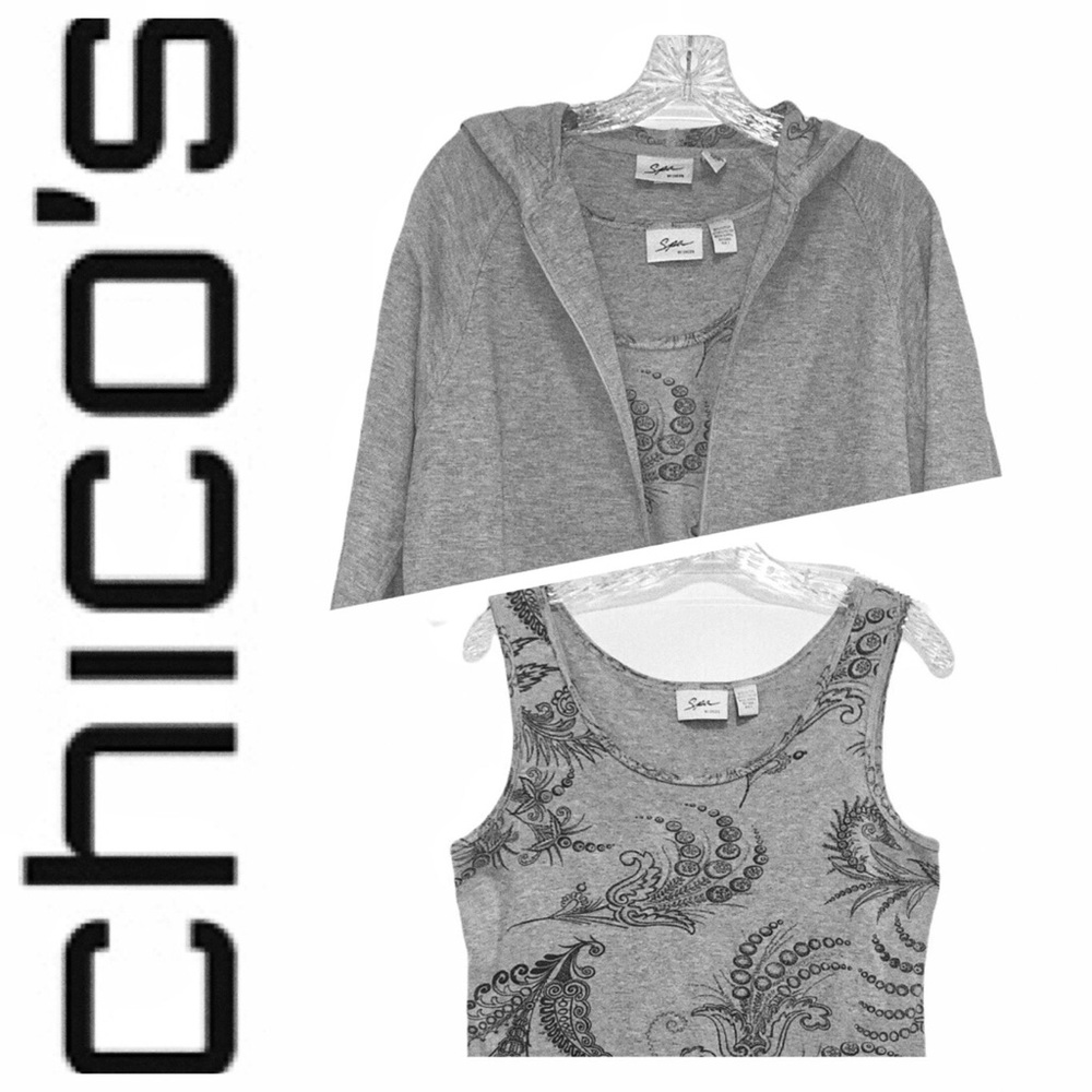 NWOT Chico’s SET Spa Collection Activewear Jacket & Tank Patterned